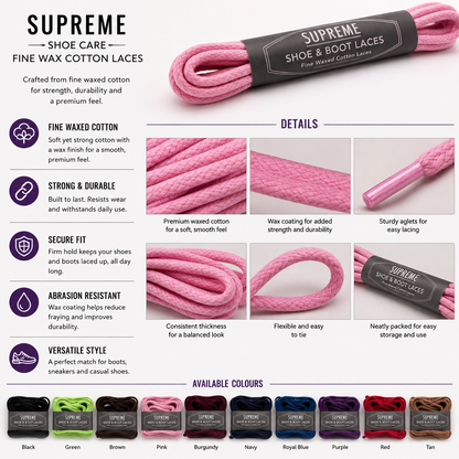Supreme Shoe Care Fine Wax Cotton Laces