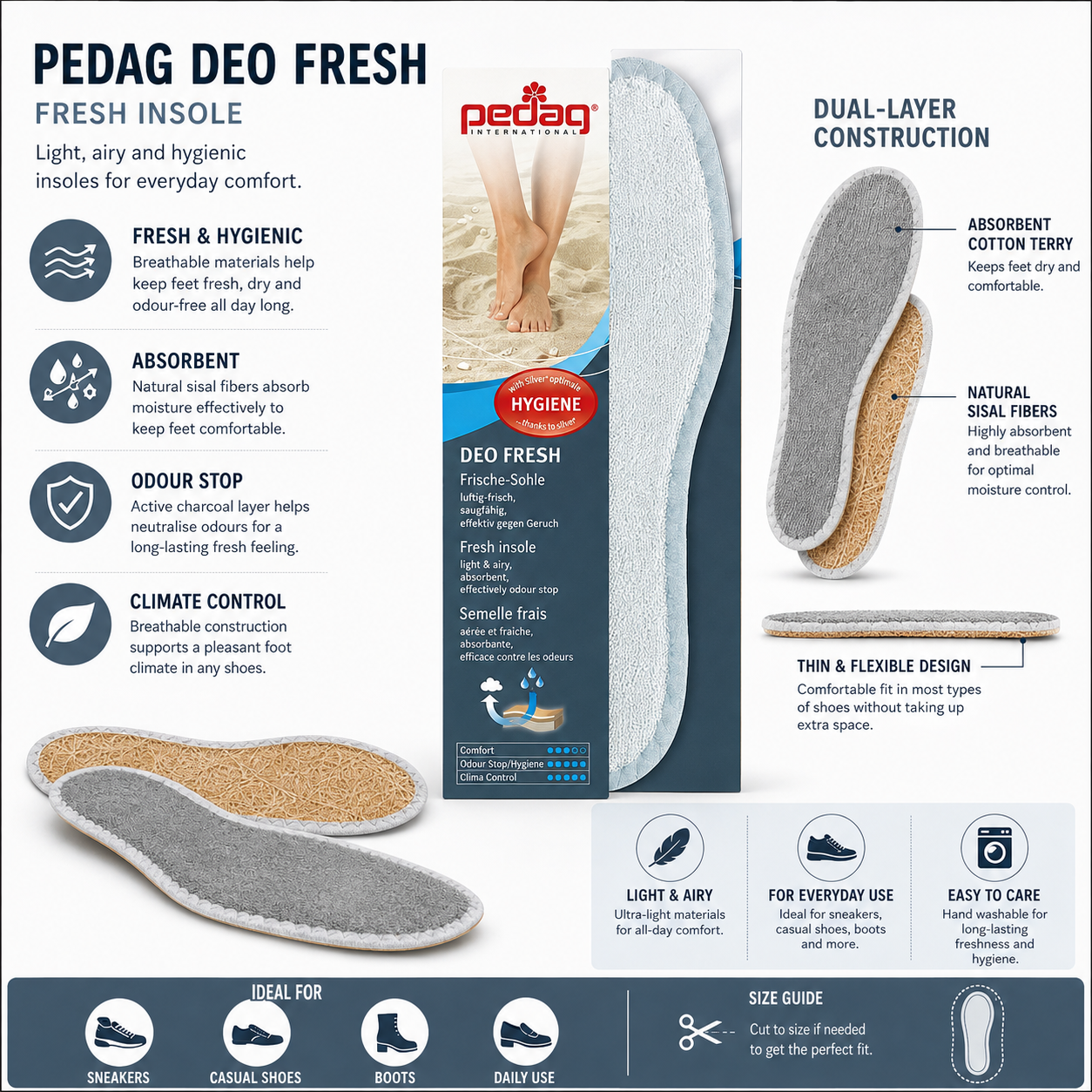 Pedag Deo Fresh Barefoot Insole