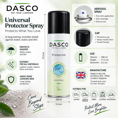 Dasco Universal Protector Spray Ultimate Protection for Your Footwear and Fabrics