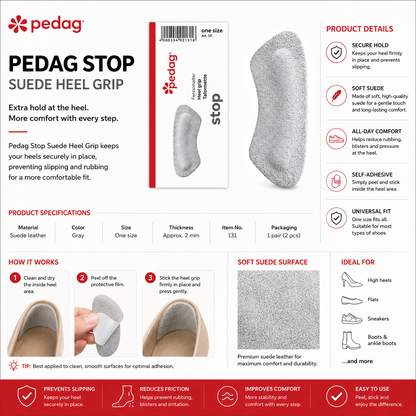 Pedag Stop Suede Heel Grip Pads Prevent Heel Slips