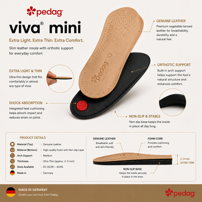 Pedag Mini 3/4 Footbed for Enhanced Comfort and Support