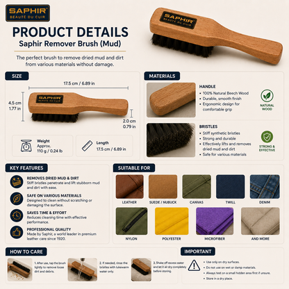 Saphir Remover Brush Beaute du Cuir Mud