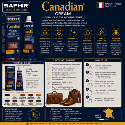 Saphir Canadian Cream - Premium Leather Care from Beaute du Cuir
