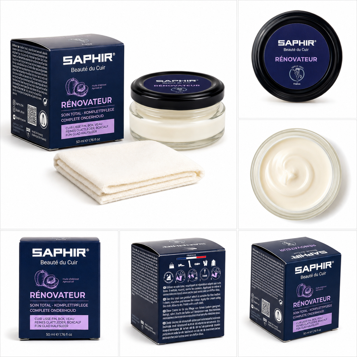 Saphir Renovator Cream Beaute du Cuir Renovator Cream+Cloth