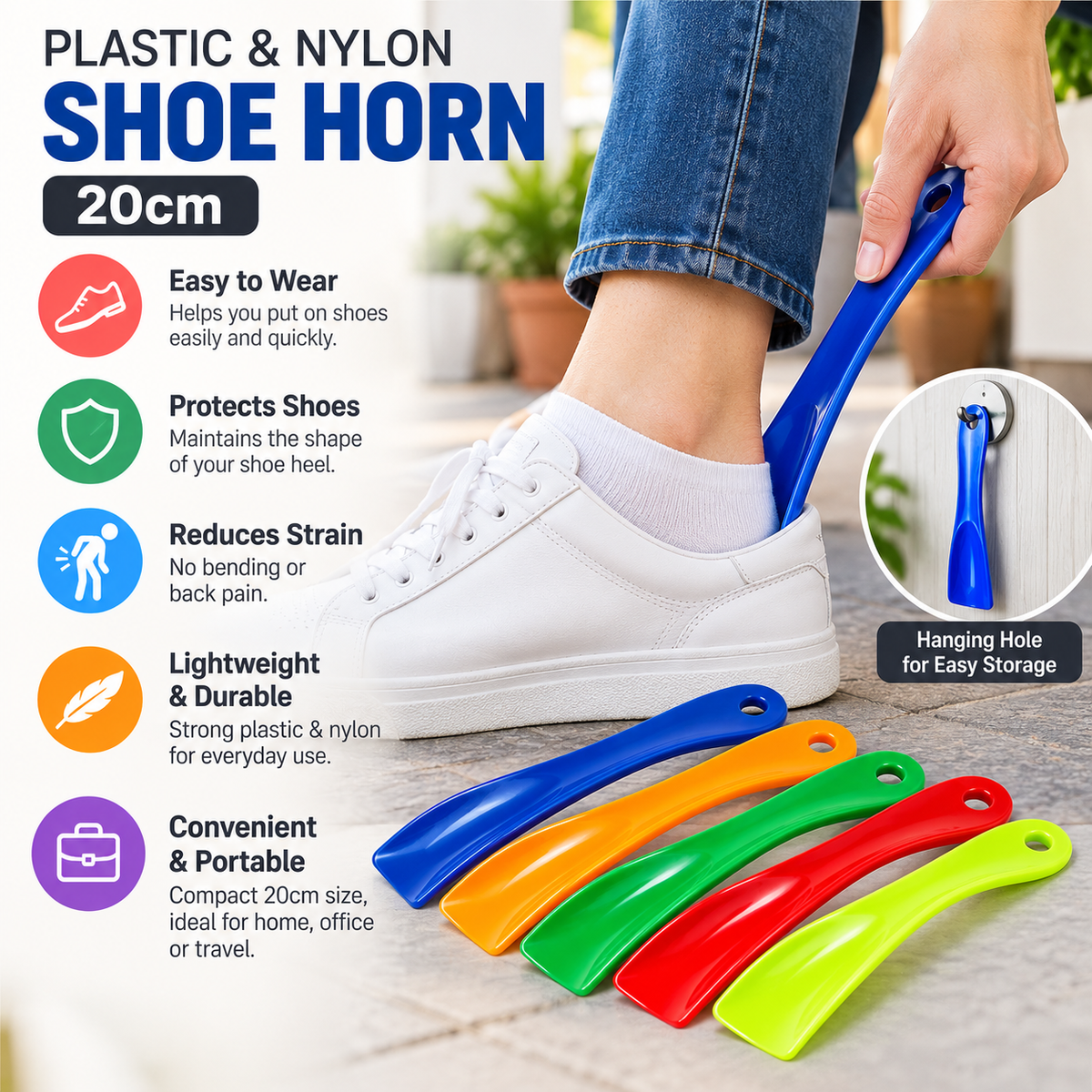 Plastic & Nylon Shoe Horn 20cm