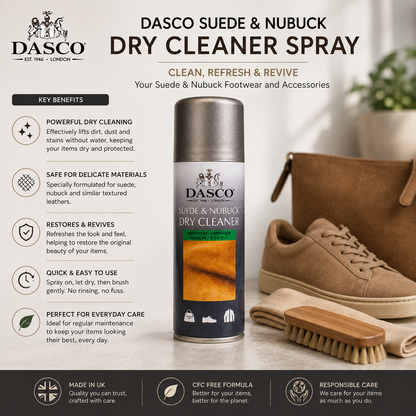 Dasco Suede and Nubuck Dry Cleaner 200ml Spray Effective Shoe & Accessory Cleaner