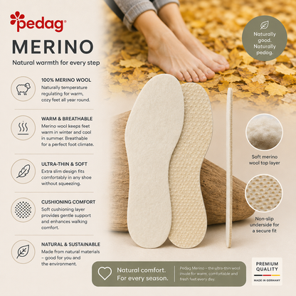 Pedag Merino Wool Insole for Shoes and Boots