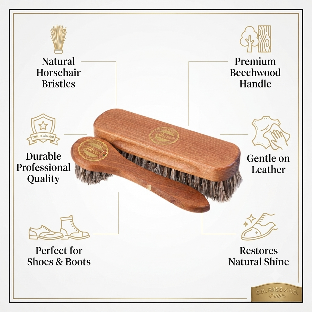 G.H. Bass Beechwood Horsehair Buffing & Applicator Brush Set