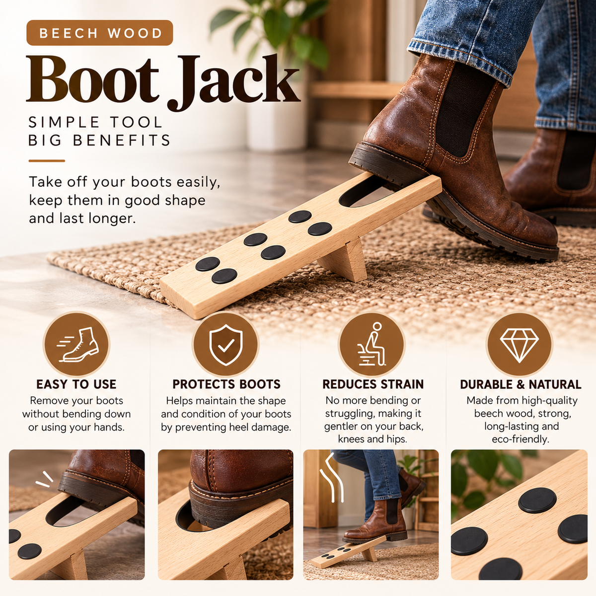 Beech Boot Jack Easy Boot Removal