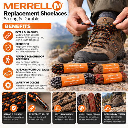 Merrell Replacement Shoelaces | Strong & Durable
