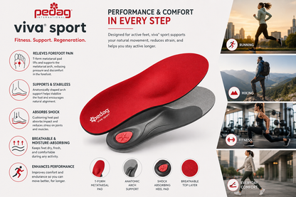 Pedag Viva Sport Fitness Foot Support Insole 181 Red