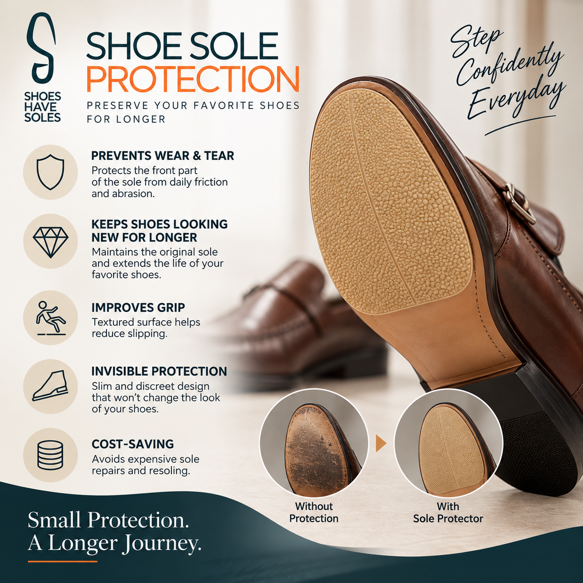 S SHOES HAVE SOLES Transparent Anti-Slip Sole Protectors Clear Polyurethane