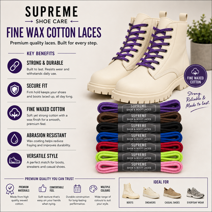 Supreme Shoe Care Fine Wax Cotton Laces
