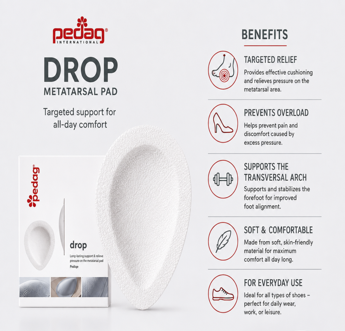Metatarsal Pad Pedag Drop - Leather Support for Splayfoot in Shoes and Boots