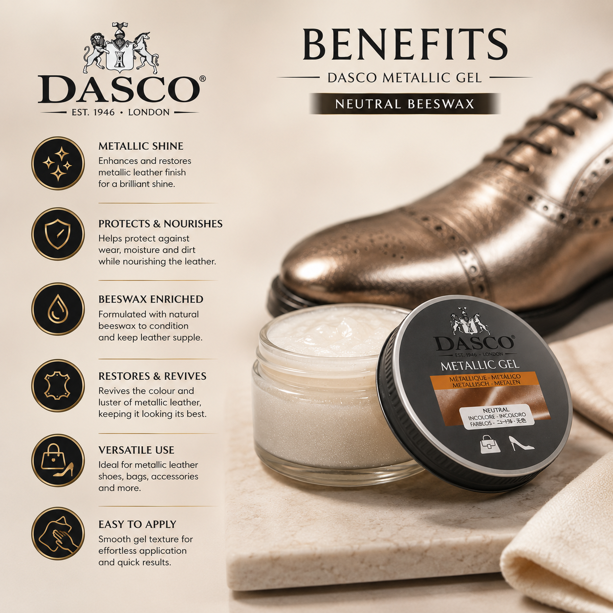 Dasco Metallic Gel 50ml Neutral Beeswax