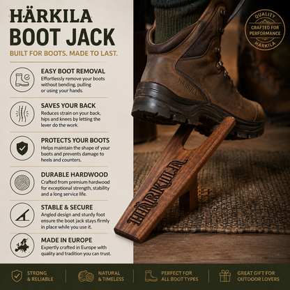 Harkila Boot Jack Dark Brown Sturdy Hardwood Boot Remover