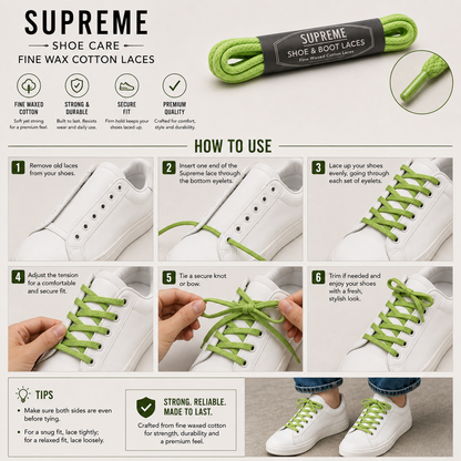 Supreme Shoe Care Fine Wax Cotton Laces
