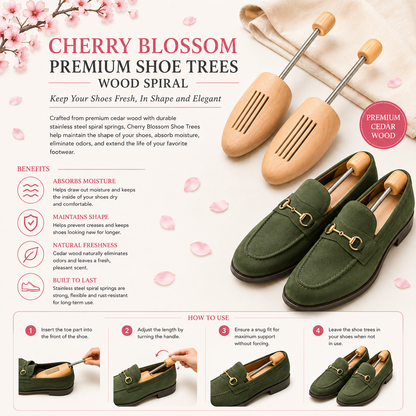 Cherry Blossom Premium Shoe Trees Wood Spiral