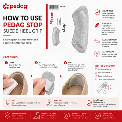Pedag Stop Suede Heel Grip Pads Prevent Heel Slips
