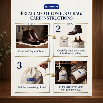 Saphir Cotton Boot Bag Premium Protection Beaute du Cuir Cotton