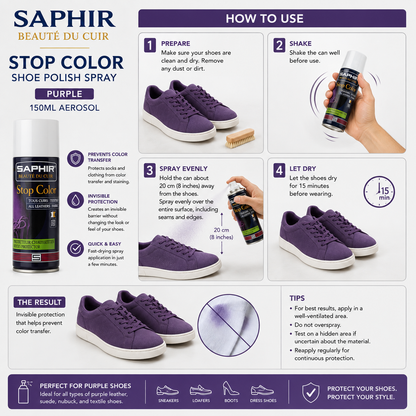 Saphir Shoe Polish Spray Beaute du Cuir Stop Color 150ml