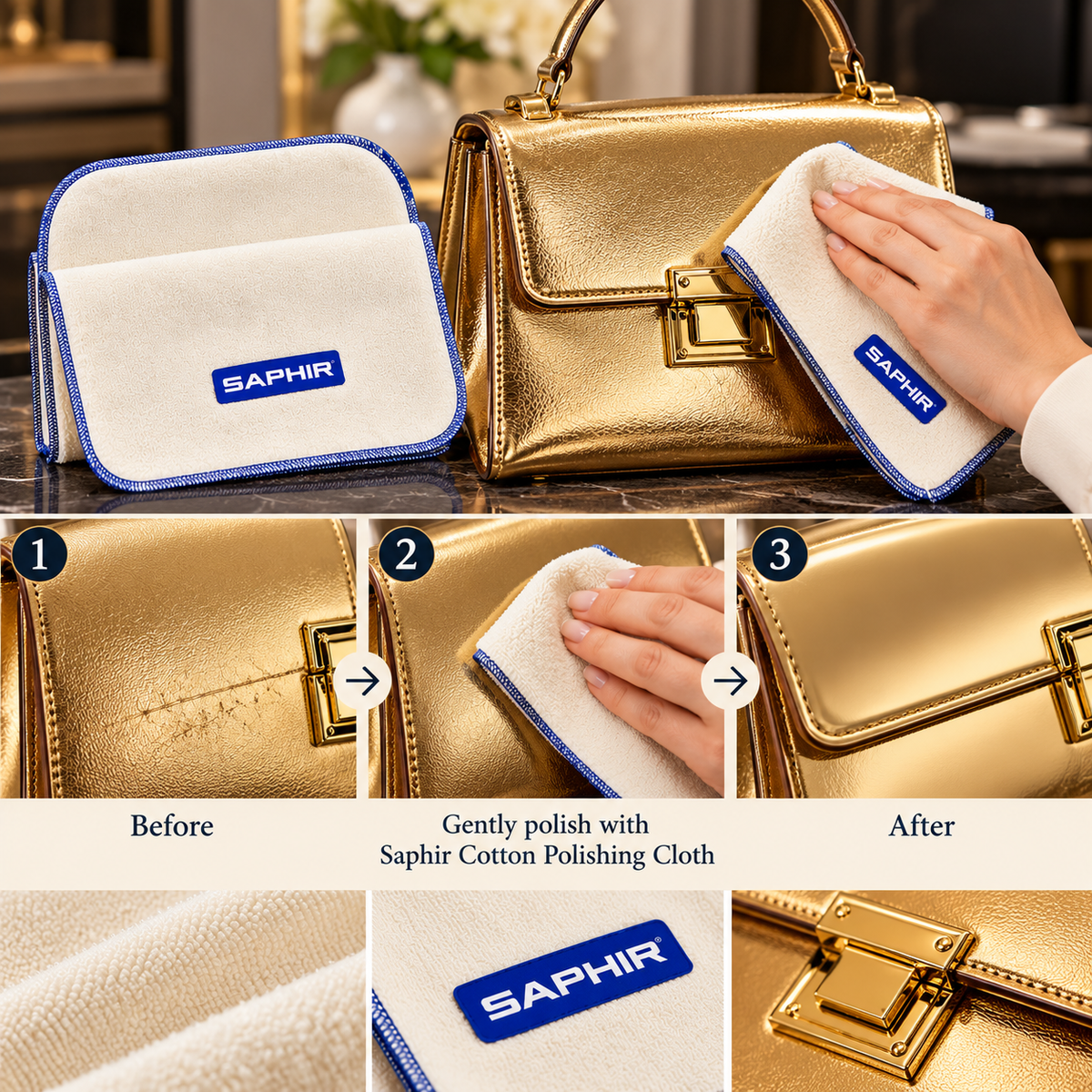 Saphir Beaute du Cuir Cotton Polishing Cloth