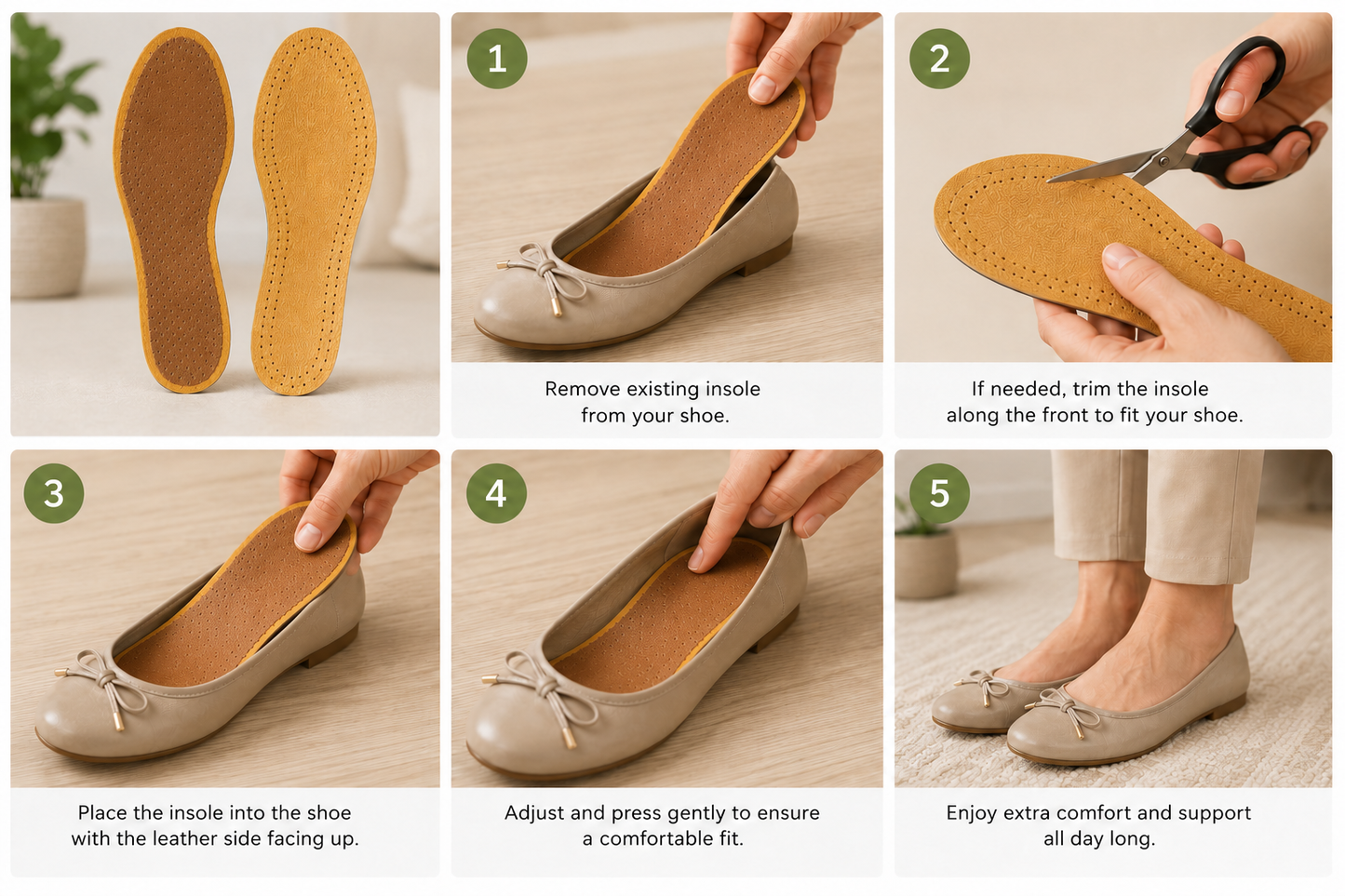 Dasco Leather Insoles - Textured Comfort for All-Day Support