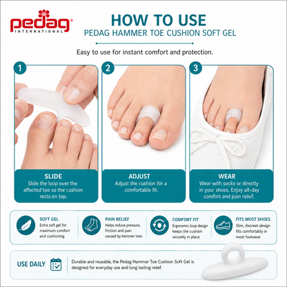Pedag Hammer Toe Cushion Soft Gel Support