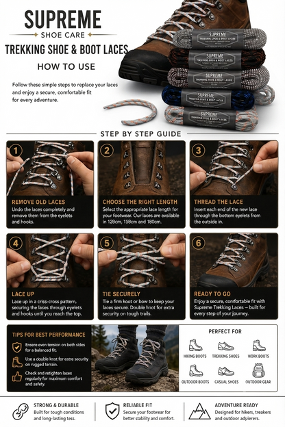 Supreme Shoe Care Trekking Laces Fleck