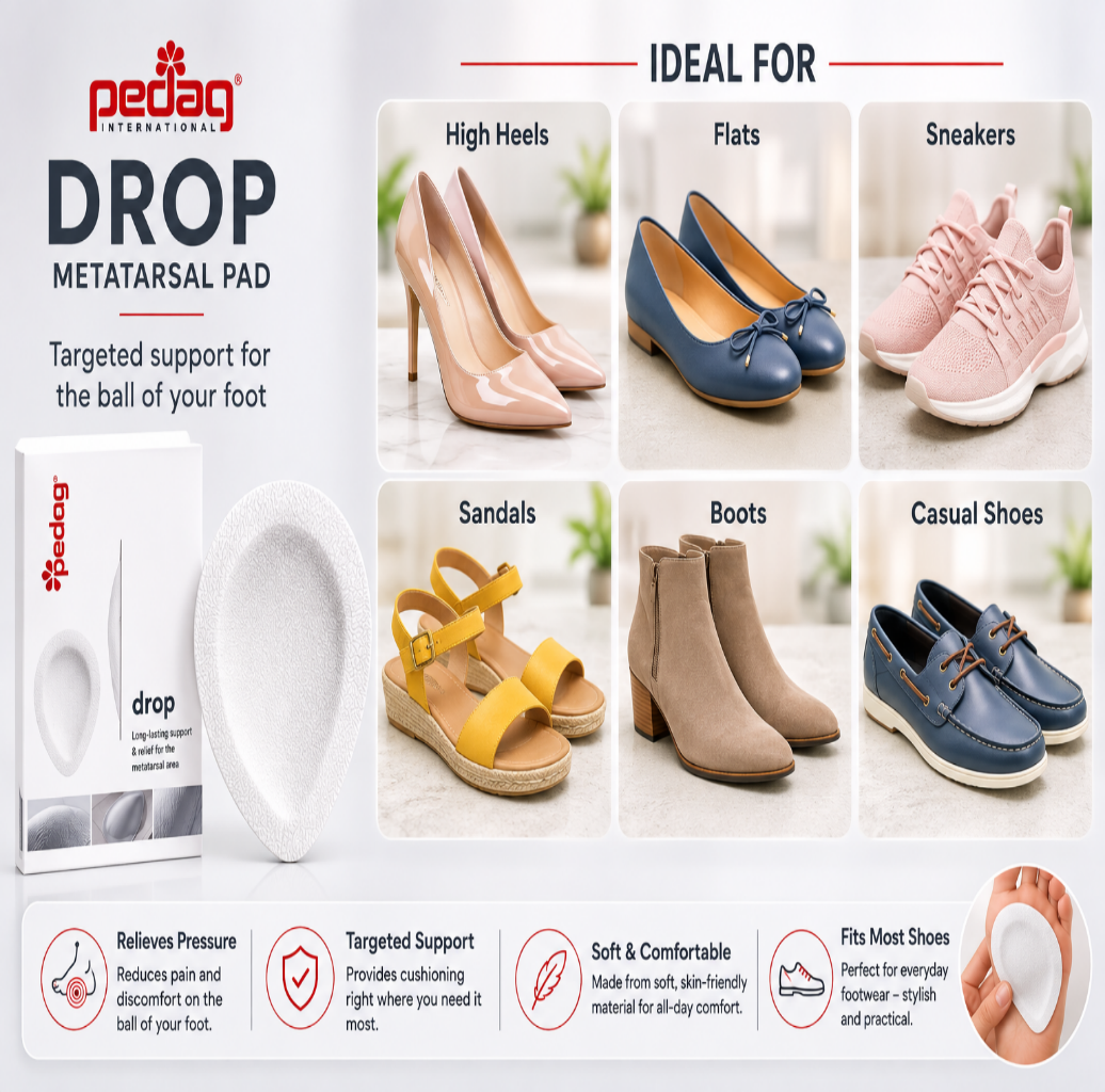 Metatarsal Pad Pedag Drop - Leather Support for Splayfoot in Shoes and Boots