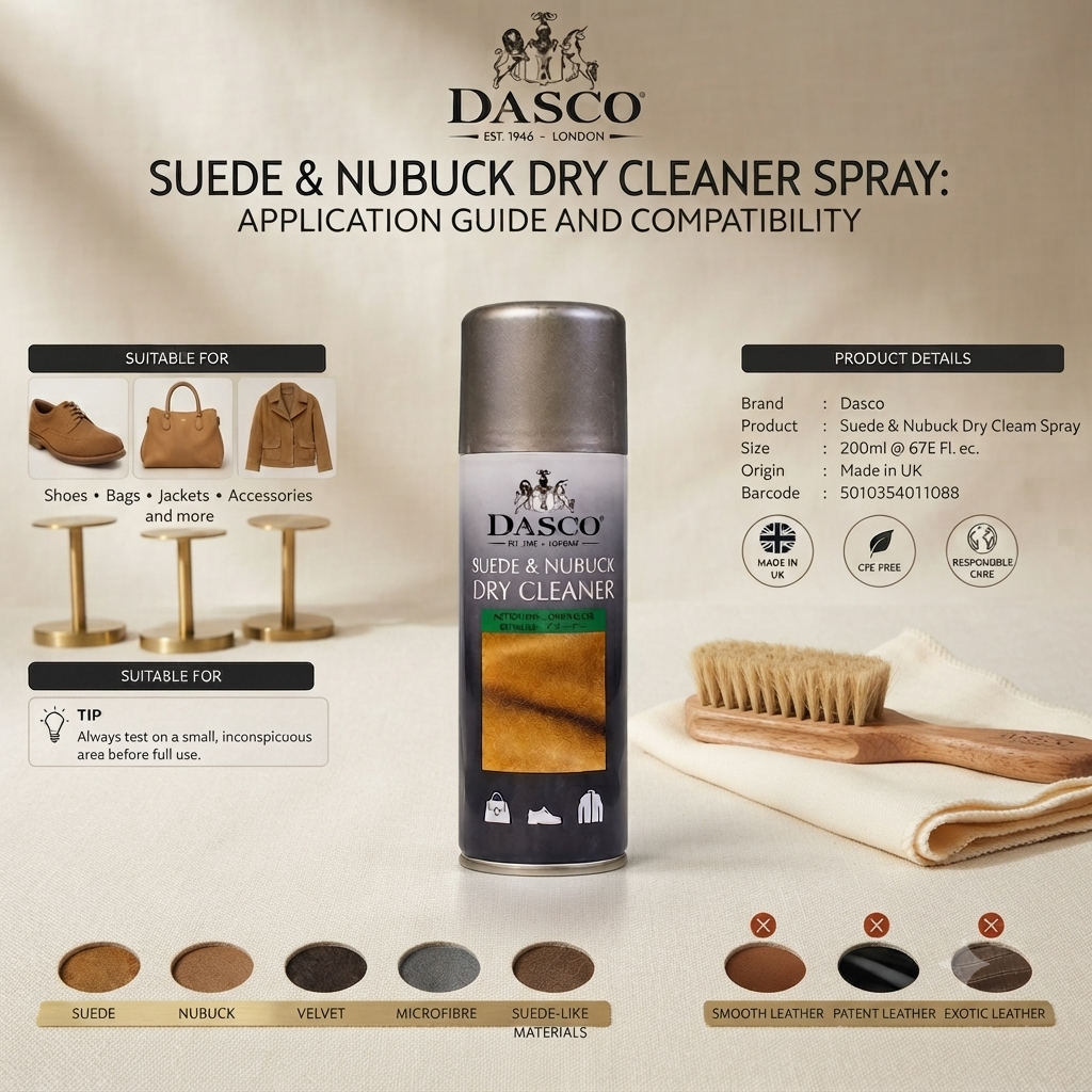 Dasco Suede and Nubuck Dry Cleaner 200ml Spray Effective Shoe & Accessory Cleaner