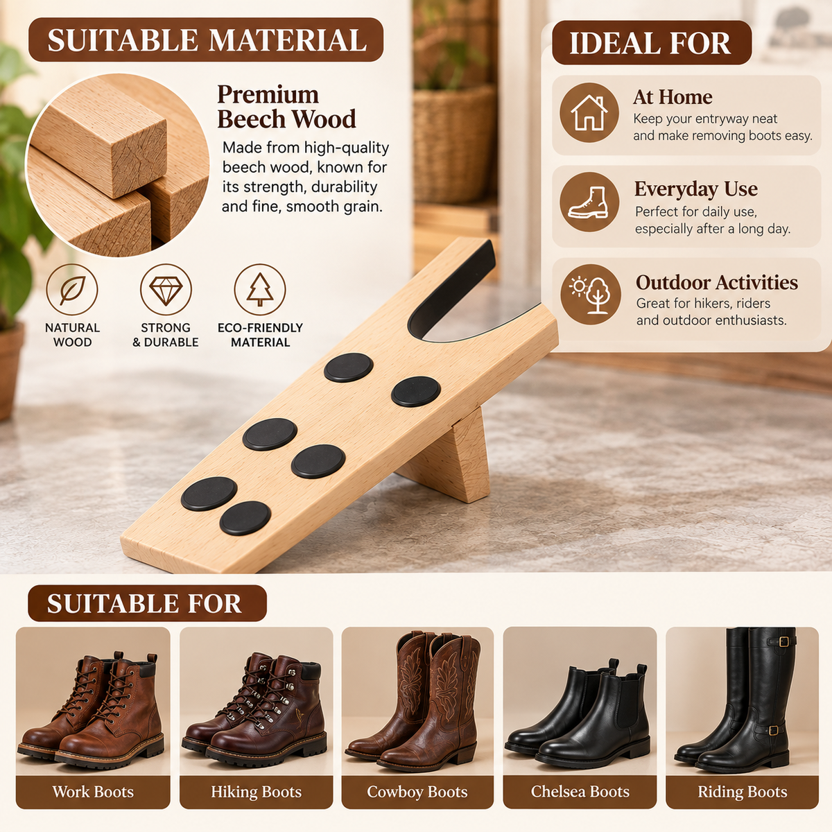Beech Boot Jack Easy Boot Removal