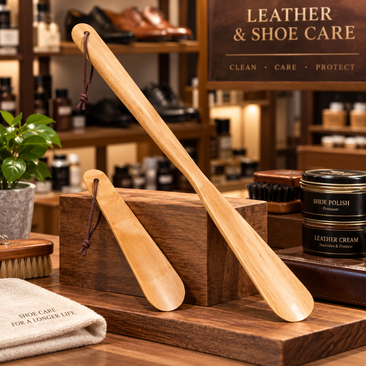Deluxe Quality Wooden Shoe Horns Beech