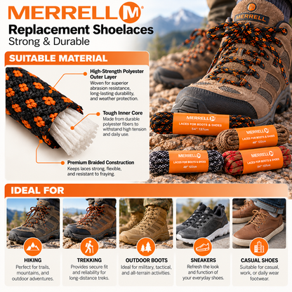 Merrell Replacement Shoelaces | Strong & Durable