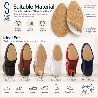 S SHOES HAVE SOLES Transparent Anti-Slip Sole Protectors Clear Polyurethane