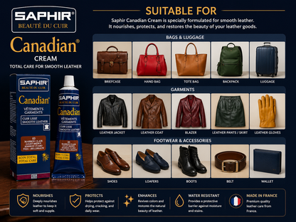 Saphir Canadian Cream - Premium Leather Care from Beaute du Cuir