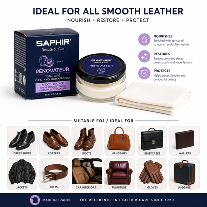 Saphir Renovator Cream Beaute du Cuir Renovator Cream+Cloth