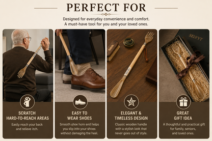 Selvyt Backscratcher Shoe Horn 58cm Long - Wooden Handle