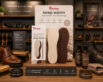 Pedag Keep Warm Wool Cork Insole - 100% Wool & Natural Comfort