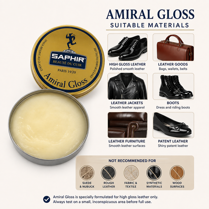 Saphir Beaute du Cuir Amiral Wax Polish 50ml - High Gloss Finish