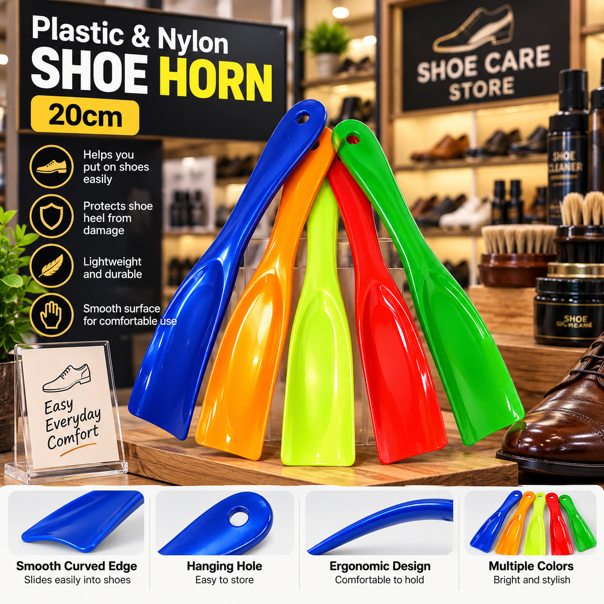 Plastic & Nylon Shoe Horn 20cm