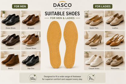 Dasco Leather Insoles - Textured Comfort for All-Day Support