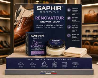 Saphir Renovator Cream Beaute du Cuir Renovator Cream+Cloth