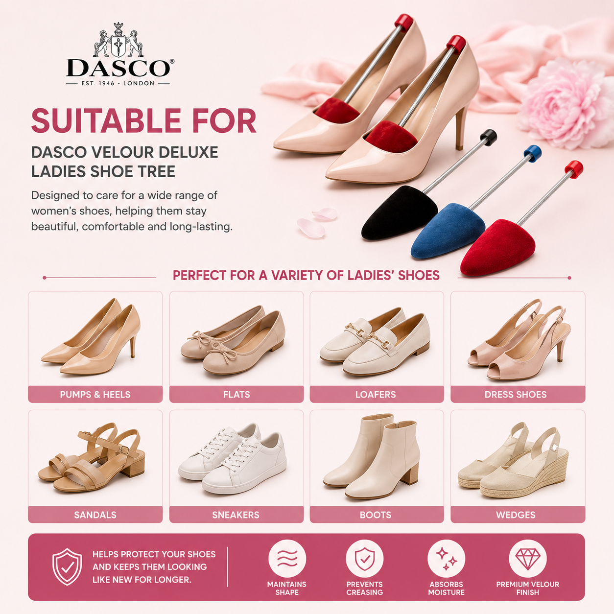 Dasco Velour Deluxe Ladies Shoe Tree