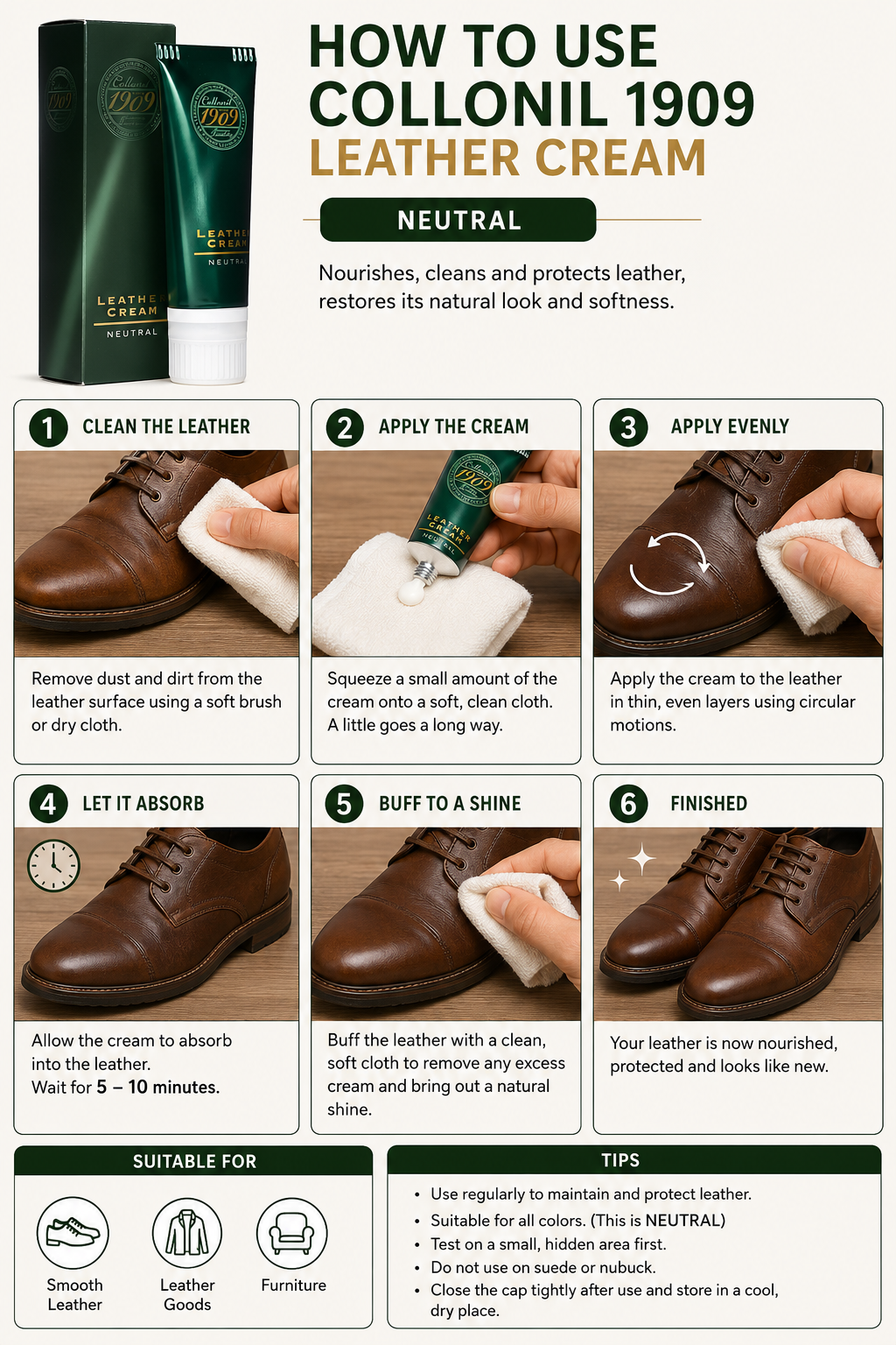 Collonil 1909 Leather Cream Nourishing Cream 75ml