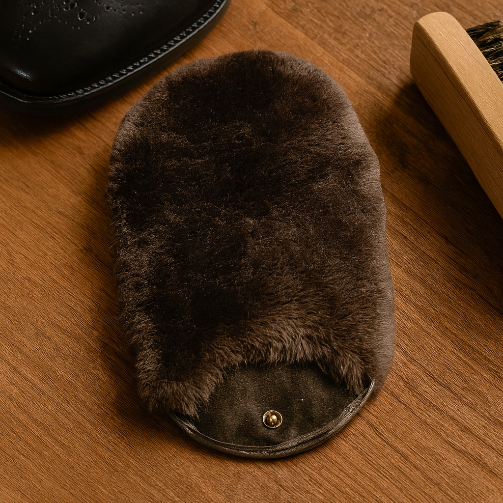 Deluxe Sheepskin Polishing Mitt Dark Brown