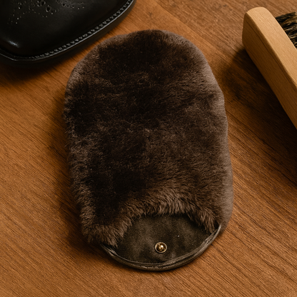 Deluxe Sheepskin Polishing Mitt Dark Brown