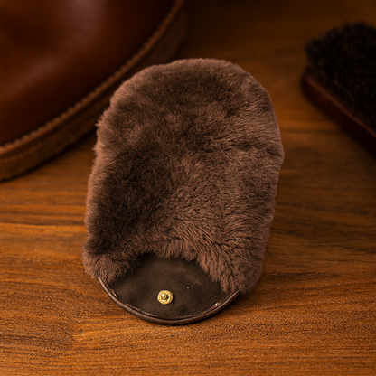 Deluxe Sheepskin Polishing Mitt Dark Brown
