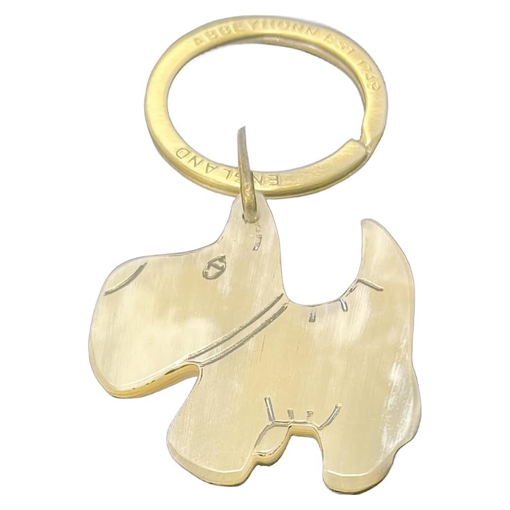 Abbeyhorn Scottie Dog Real Horn Keyring