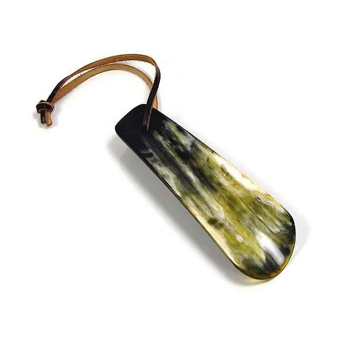 Abbeyhorn 4" Travel Natural Eco-Friendly Shoehorn with Leather Thong